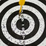 Goal Setting - Black and White Dartboard