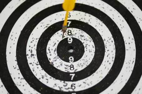 Goal Setting - Black and White Dartboard